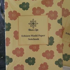 Bloom Life Echizen Washi Paper Notebook - Yellow Floral